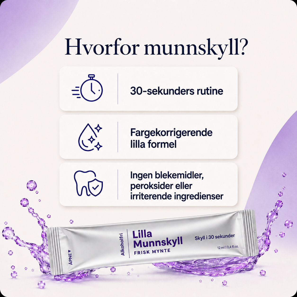 Fargekorrigerende munnskyll